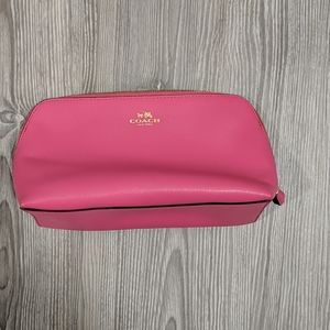 Zipped Coach Pink Leather attache/cosmetic case